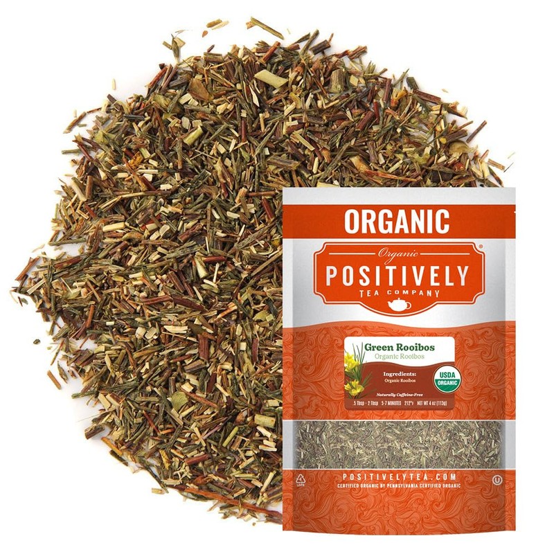 Organic Positively Tea Company, South African Green Rooibos Tea, Loose