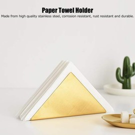 Soporte para Toallas de Triangular de Acero Inoxidable Dorado para Cocina, Dormitorio, Baño, Servilletero Decorativo para Cafeterías, Salas de Descanso de Oficina y Uso en