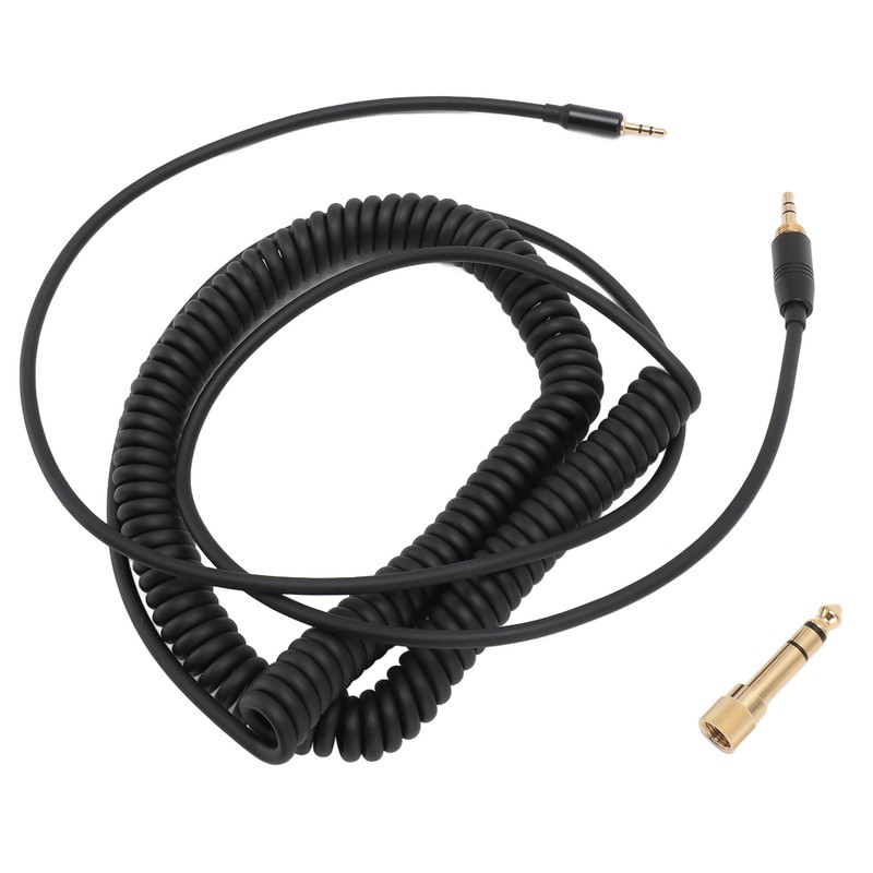 Coiled Headphone Cable Gold Plated Connector Replacement Headset Sound Cord