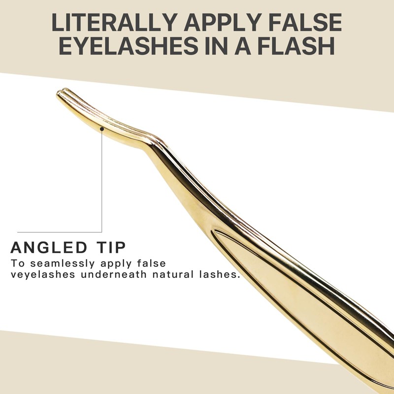 Pretty memory Eyelash Applicator Tool, Curved False Eyelash Tweezers for