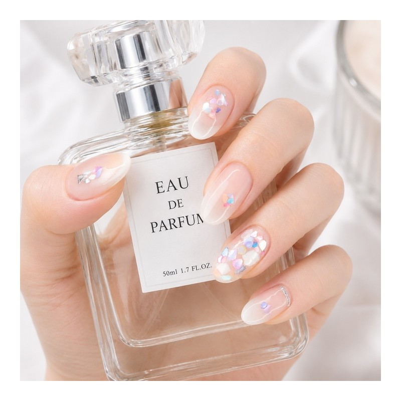 Aurora mother-of-pearl handmade nail tip - water drop / 오로라