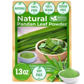 FreshDrinkUS, Premium 1.3oz Pandan Leaf Powder, 100% Natural and Pure from Pandan Dried Leaves, Emerald Pandan Leaf Powder, Green Food Coloring Powder, No Additives, No Gluten, Vegan.