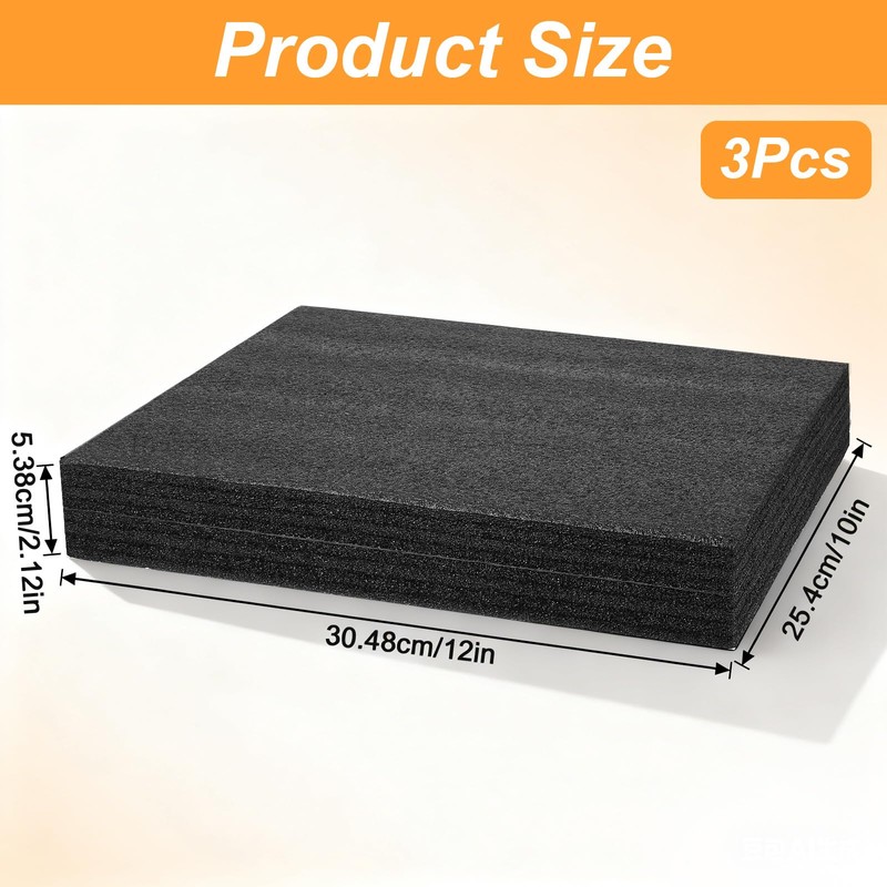 3 Pcs Polyethylene Foam Sheet, Hard Foam Board 12 x