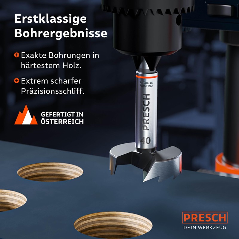 Presch Forstner drill bit, diameter 40 mm, extremely sharp, durable
