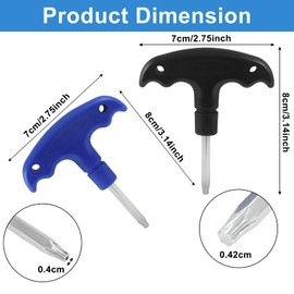 OSVJE 2 Pack Adjustable Golf Torque Wrench, Ergonomic Plastic Handle Golf Tool Stainless Steel Driver Tool, Portable Golf Club Adjustment Head Tool for Golf Club Driver Equipment（Black and Blue