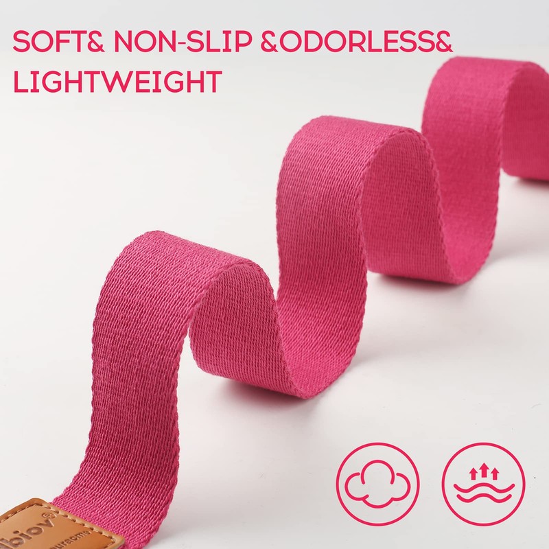 voidbiov D-Ring Buckle Yoga Strap 1.85 or 2.5M, Durable Cotton