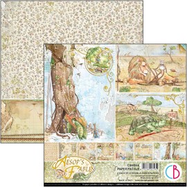 CIAO BELLA Aesop's Fables Paper Pad 8 Inch X8 Inch 12Pkg, (CBH046)