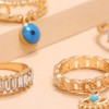 Sttiafay 4Pcs Evil Eye Rings Set for Women Stackable Knuckle
