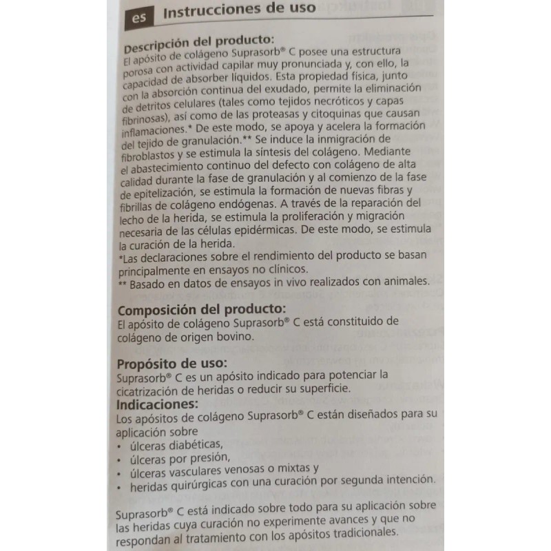 Suprasorb C 8x12 Apósito De Colágeno (1 Pza) Blanco