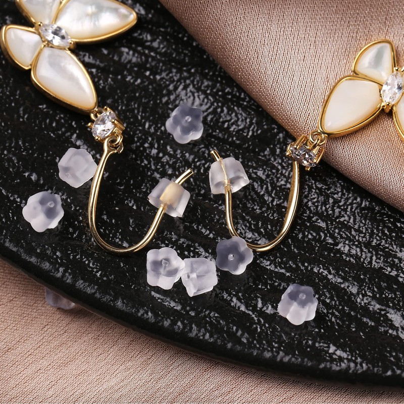 Rubber Earring Backs Soft Clear Earring Backings for Studs Hypoallergenic