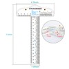 OTCRAFT 6 Inches/15cm Acrylic Clear T-Square Ruler, inches and metric,