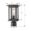 Emliviar Outdoor Post Light Fixtures, 1-Light Pillar Light in Black