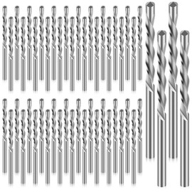 50PCS Drywall Bits, 1/8 Inch Spiral Saw Tip Bit Set, Guide Point Cutting Router Bits for Drywall Wood Woodworking Use (50PCS Silver)