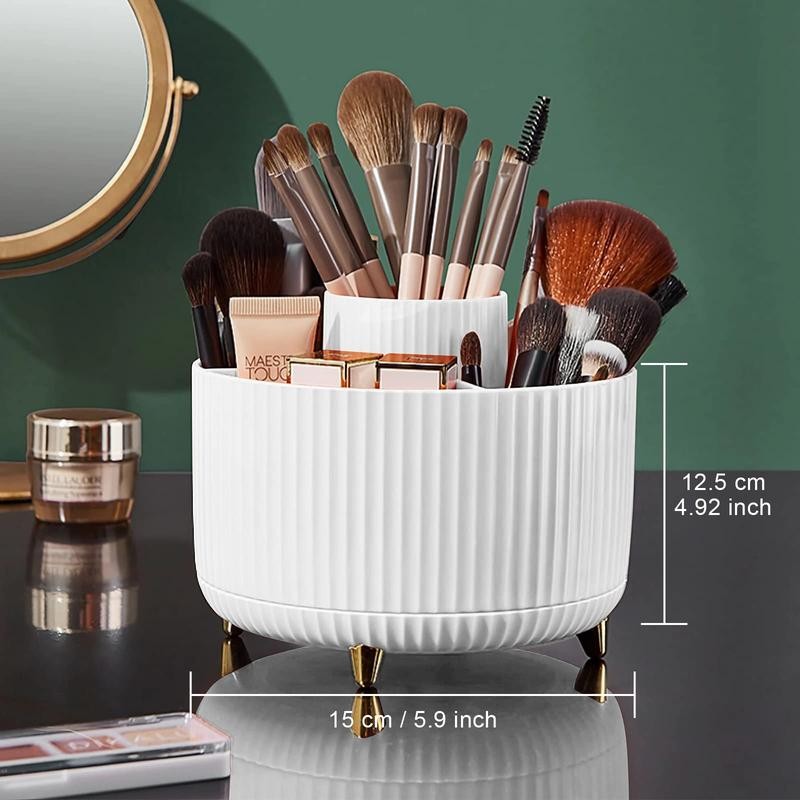 360° Rotating Brush Organizer – Vanity & Bathroom Storage Tray