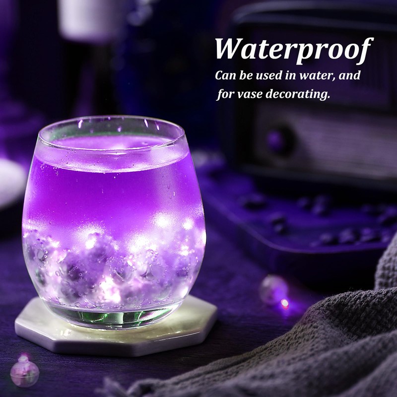 pozzolanas 50PCs Mini Led Lights with Hook, Waterproof Round Tiny