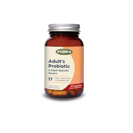 Flora Adult's Probiotic - Vegetarian Daily Probiotic for Gut & Digestive Health - Includes Lactobacillus & Bifidobacterium - 17 Billion CFU - Gluten-Free - Keep Chilled - 60 Capsules