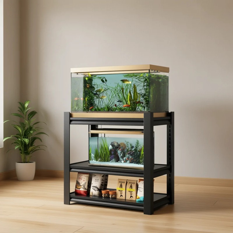 Aquarium Stand Metal 3 Tier Rack 20-30 Gallon Adjustable Heavy