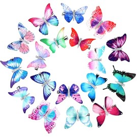 Boao - 18 pinzas de mariposa para el cabello para adolescentes y mujeres, multicolor, brillantes | 90s Y2K Style, Glitter Barrettes for Teens Women, H