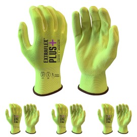 Armor Guys ExtraFlex Plus Protective Work Gloves– Hi Vis Nitrile Palm Gloves– Touchscreen Compatible Abrasion Resistant Gloves- Landscaping, Warehouse, Handyman, Assembly Line Gloves, Size L, 3 P/k