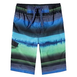 Kanu Surf boys Viper Quick Dry Upf 50+ Beach Swim Trunks, Nova Navy/Green, 14-16 US