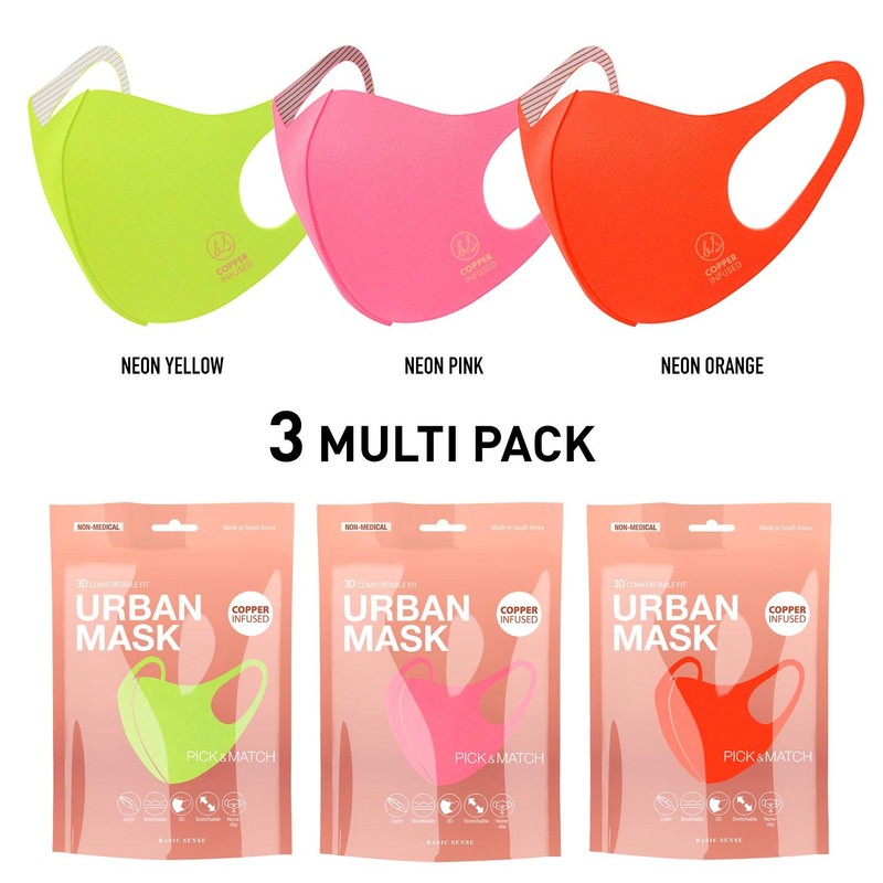 Basic Sense 3 Pack - Copper Infused Washable Reusable plain