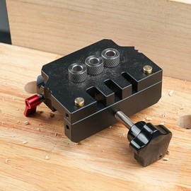 Self Centering Doweling Jig Kit, Drill Jig for Straight Holes, Dowel Jig Kit with 6mm/8mm/10mm Drill Bits, 0.47-1.02in Clamping Range, Drilling Guide Woodworking Tools