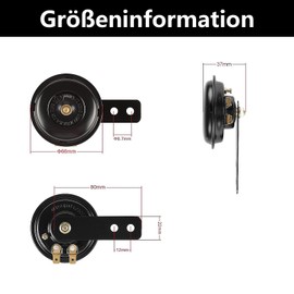 Signal Horn 12 V Loud Universal Horn 12 V 12 V Horn Motorcycle Horn 12 V Extremely Loud Horn Car E Scooter Horn for Scooter, Motorcycle, Tricycle, 105 dB Waterproof