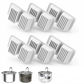 6 Pack Cat Water Fountain Filter, Replacement Filters, 4-Fold Filtration System. Activated Carbon Filters, for Pet Dog and Cat Waterer