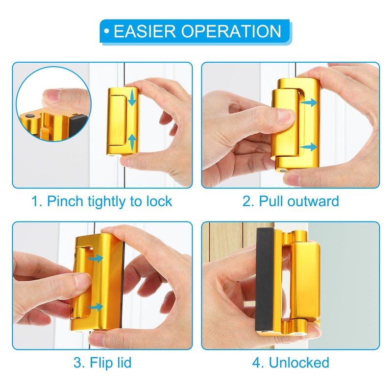 PATIKIL Door Reinforcement Lock, 2 Pack Home Security Door Lock