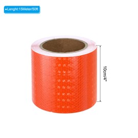 PATIKIL Reflective Tape, 4 Inch x 50 FT Waterproof Adhesive High Visibility Warning Safety Tape External Accessories Conspicuous for Cars Trucks, Orange