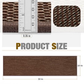 SMILOOL Stair Treads Non Slip for Wooden Steps Indoor 10" x 30" 15 Pack Extra Wide Stair Tread Carpet Stairs Runner, Step Pads with Reusable Adhesive for Dogs Kids Elders, Machine Washable, Brown