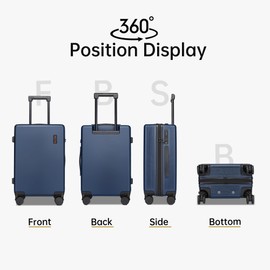 Hulsin Carry on Luggage 22x14x9 Airline Approved, 20 Inch Carry-on Suitcase, Hard Shell Luggage with Spinner Wheels, Hardside Small Rolling Suitcase with TSA Lock for Travel (Blue, 20-Inch)