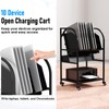 Gtouse Open Laptop Charging Cart with Wheels, 10 Device Mobile