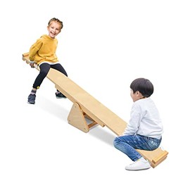 Wooden Indoor Balance Beam and Seesaw Playground, Play Gym Equipment for Toddlers