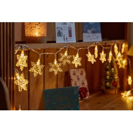Smart Garden Christmas Sparkle Snowflake String Lights Set of 20 - Warm White LEDs - Indoor Use - 1.9 Metre - Christmas Decoration, Festive Lights Décor