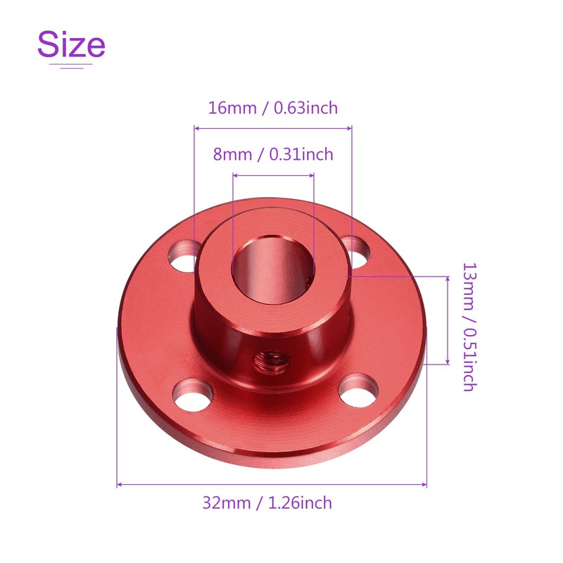 DMiotech 8 mm Inner Diameter H13 x D10 Flange Coupling