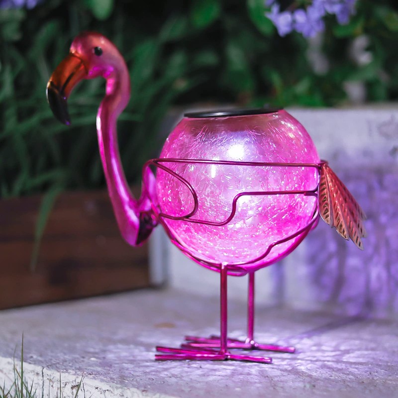 Solar Lantern Outdoor Decorative Waterproof LED Solar Lights Flamingo Tabletop