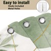 DYNH Sage Green Shower Curtain, Modern Abstract Gold Leaves Bathtub