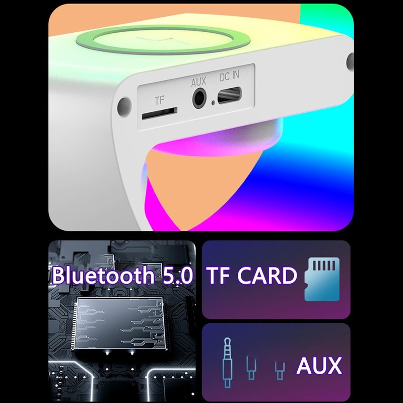 Mini Wireless Speaker Charger, Atmosphere Light with Wireless Charging Function