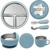Platos de Acero Inoxidable para Bebe, Set de Alimentación para