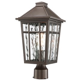 Darkaway Large Outdoor Post Lights Lamp Post Light Fixture, 17inch Waterproof Aluminum Housing with Water Ripple Glass, Fence Post Deck Lighting for Garden Patio Pathway