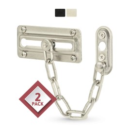 Jack N’ Drill Chain Door Guard - 2 Pack Chain Door Lock for Home Security, Sturdy and Rust-Resistant Steel Chain Locks for Inside Door and Extra Front Door Lock, 100% Child Safe and Pet Friendly