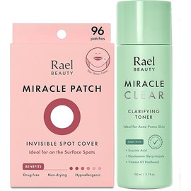 Rael Miracle Bundle - Invisible Spot Cover (96 Count), Miracle Clear Clarifying Toner (5.1 fl. oz)