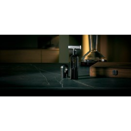 WMF Baric Sommelier Weinset 3-teilig, Korkenzieher, Folienschneider, Flaschenverschluss, in Walnussholzbox, schwarz