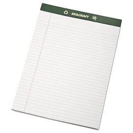 AbilityOne - 100% Recycled Process Chlorine-Free Paper Pads - 8 1/2" x 11 3/4", Letter-Size 7530-01-516-9627: Dozen, 12 Item(s)