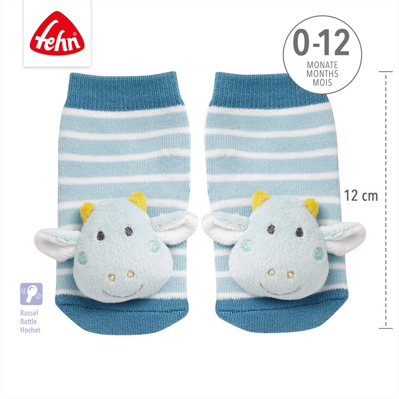 Fehn 091519 Rattle Socks Teddy Dragon dragon
