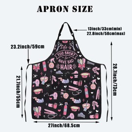 BDPWSS Hair Stylist Apron With Pockets Hairdresser Apron Hairstylist Gift Life Is Too Short To Have Bad Hair Hair Barber Gift (bad hair apronCA)