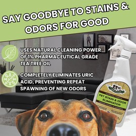 GVX Cook & Banks Pet Odor Eliminator - Dog Urine Odor Eliminator & Cat Spray Deterrent, Pet Stain Remover for Carpet, Hard Floor & Couch, Dog Pee Spray, Urine Deodorizer & Neutralizer for Home, 32 oz