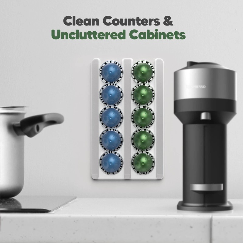 Nespresso Vertuo Pod Holder Wall Mount, 10 Pod Capacity Storage