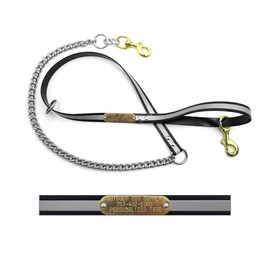 Heavy Duty Reflective Chain Tree Lead with Custom Name Tag (Reflective Black)